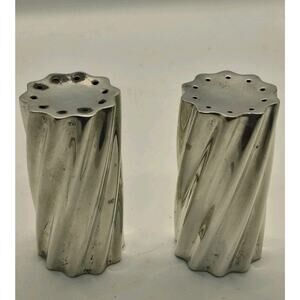 2 Towle .925 Solid Sterling Silver Swirl Salt & Pepper Shakers 10801 - 1.657 OZ!